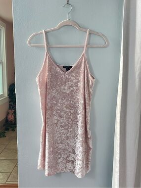Forever 21 Blush Pink Velvet Slip Dress